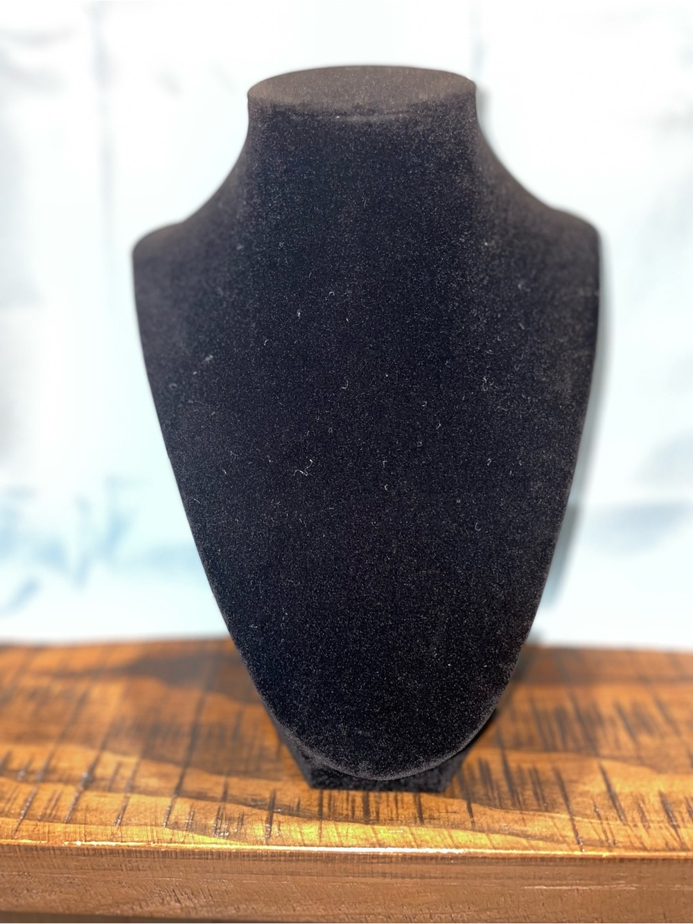 Velvet Necklace Bust Display in Black